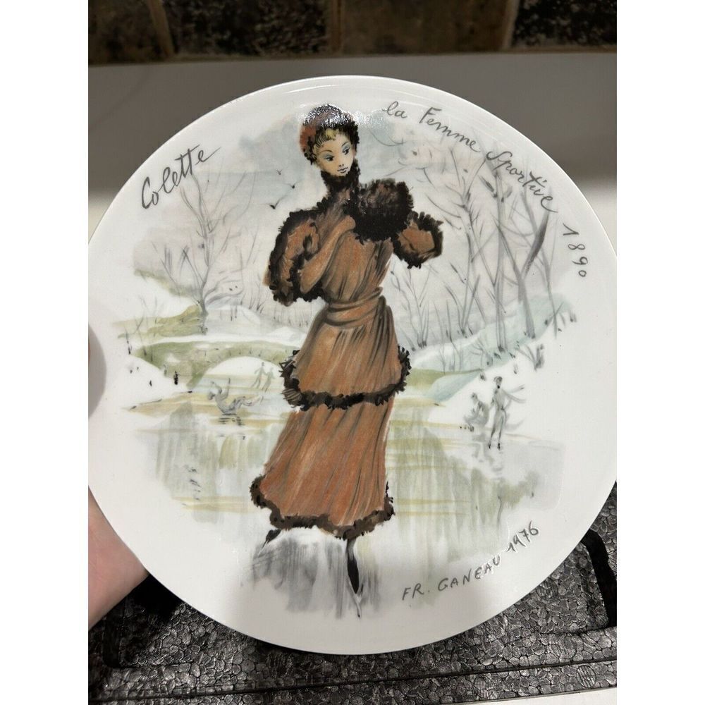 D'Arceau Limoges 1976 Colette La Femme Sportive Collector Plate by FR. GANEAU